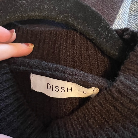 Dissh Aida Black Cropped Puff-Sleeve Sweater - Picture 6 of 6